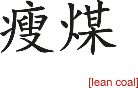 Chinese Sign for lean coal Stock-Illustration