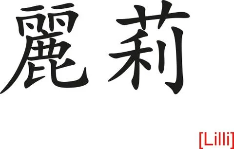 Chinese Sign for Lilli Illustrazione stock