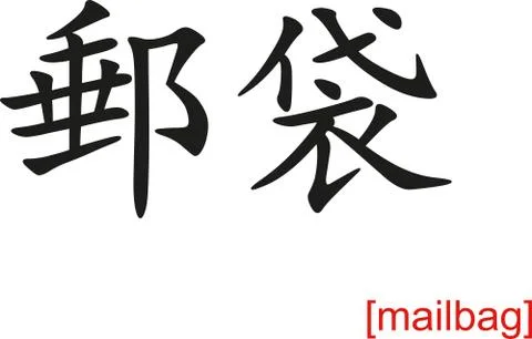 Chinese Sign for mailbag Illustrazione stock
