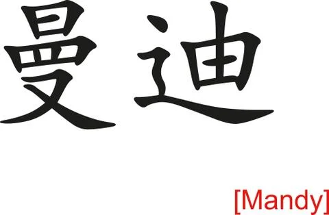 Chinese Sign for Mandy Stock Illustration