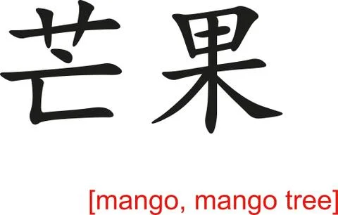 Chinese Sign for mango, mango tree Illustrazione stock
