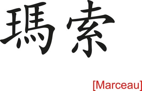 Chinese Sign for Marceau Stock-Illustration