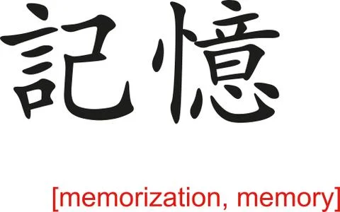 Chinese Sign for memorization, memory Stock Illustration