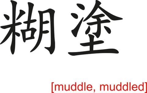 Chinese Sign for muddle, muddled Illustrazione stock