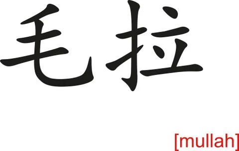 Chinese Sign for mullah Stock Illustration