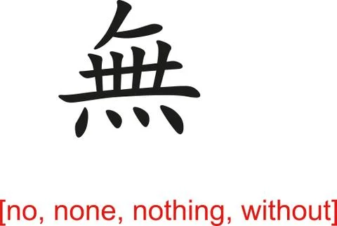 Chinese Sign for no, none, nothing, without Stock Illustration