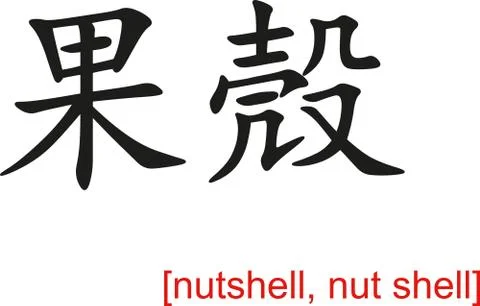 Chinese Sign for nutshell, nut shell Stock Illustration