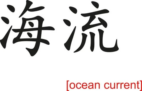 Chinese Sign for ocean current Stock Illustration