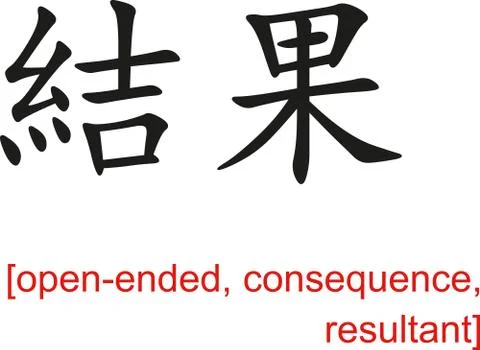 Chinese Sign for open-ended, consequence, resultant Stock Illustration