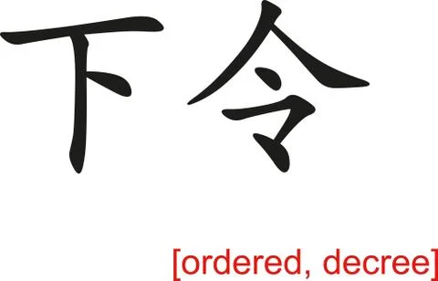 Chinese Sign for ordered, decree Illustrazione stock