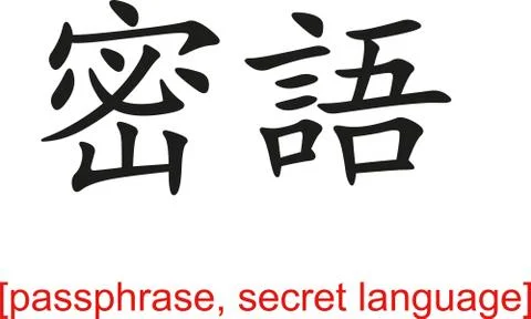 Chinese Sign for passphrase, secret language Stock Illustration