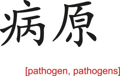 Chinese Sign for pathogen, pathogens Stock Illustration