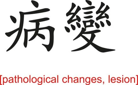 Chinese Sign for pathological changes, lesion Stock Illustration