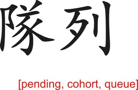 Chinese Sign for pending, cohort, queue Stock-Illustration