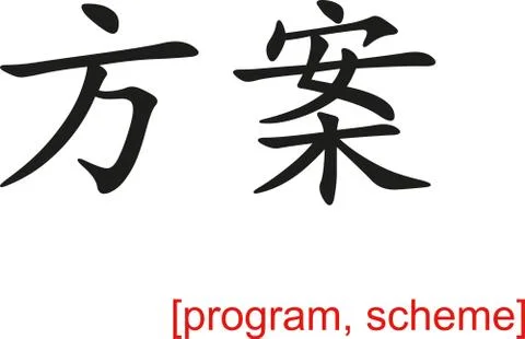 Chinese Sign for program, scheme Illustrazione stock