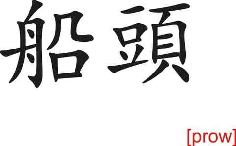 Chinese Sign for prow Stock Illustration