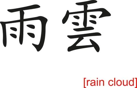 Chinese Sign for rain cloud Illustrazione stock