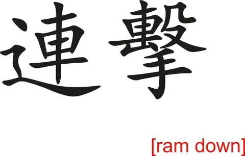 Chinese Sign for ram down Illustrazione stock