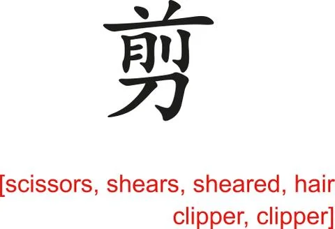 Chinese Sign for scissors, shears, sheared Stock Illustration