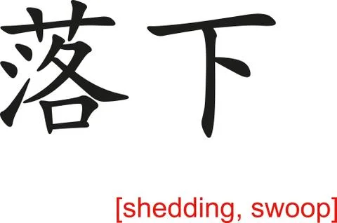 Chinese Sign for shedding, swoop Stock Illustration