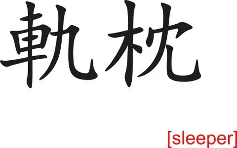 Chinese Sign for sleeper Illustrazione stock