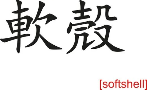 Chinese Sign for softshell Illustration
