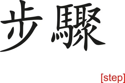Chinese Sign for step Illustrazione stock
