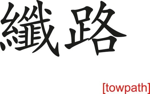 Chinese Sign for towpath Illustrazione stock