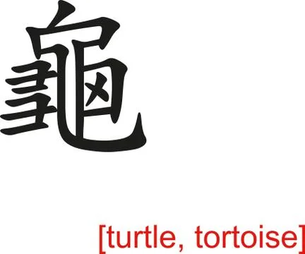 Chinese Sign for turtle, tortoise Stock Illustration