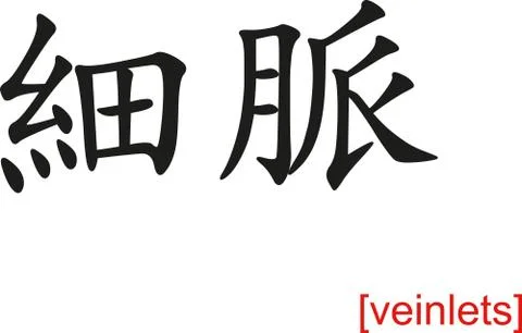 Chinese Sign for veinlets Stock Illustration