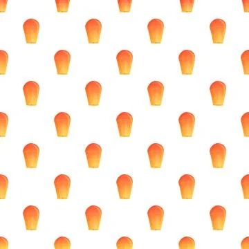 Chinese sky lanterns creating a seamless pattern background Stock Illustration