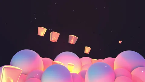 Chinese sky lanterns Stock Footage 247948363