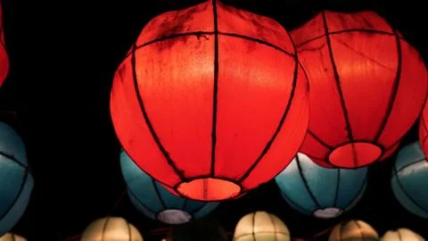 Chinese sky lanterns Stock Photos