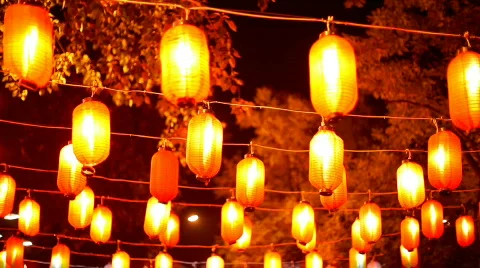 The Chinese small lamps Stock Footage 489161