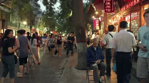 Chinese snack street Stock Footage 10566763