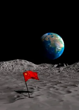 Chinese space programme, artwork Illustrazione stock