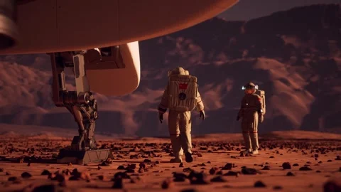 Chinese spacecraft lands on Mars Stock Footage 252986554