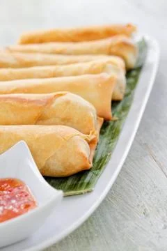 Chinese spring rolls Stock Photos