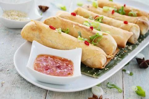 Chinese spring rolls Stock Photos
