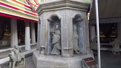 Chinese Statues in Wat Arun Temple Compound, Bangkok, Thailand Stock Footage 290782653