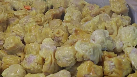 Chinese Steamed Dumpling in Hot Steamer. Stock Footage 304404902