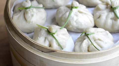 Chinese steamed dumplings Stock Footage 49612052