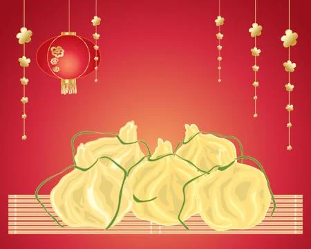 Chinese steamed dumplings Stock Illustration