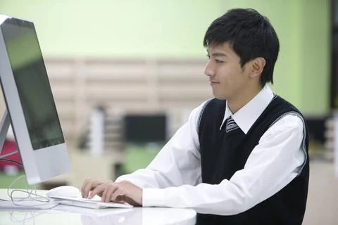  Chinese student in the computer lab Beijing China Copyright: xLanexOateyx... Stock Photos