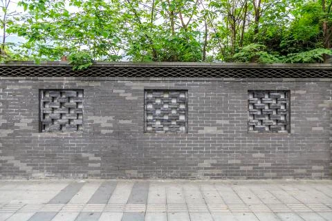 Chinese style building wall Stock Photos