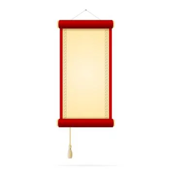 Chinese Style Paper Scroll. Vector Illustrazione stock