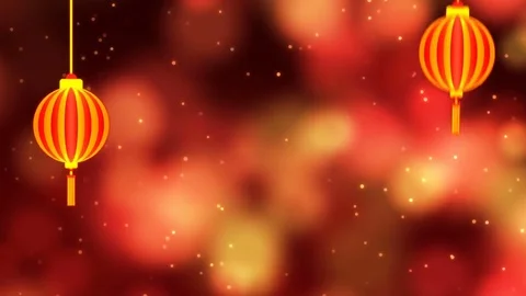 Chinese style red background animation with golden lanterns Stock Footage 71929685