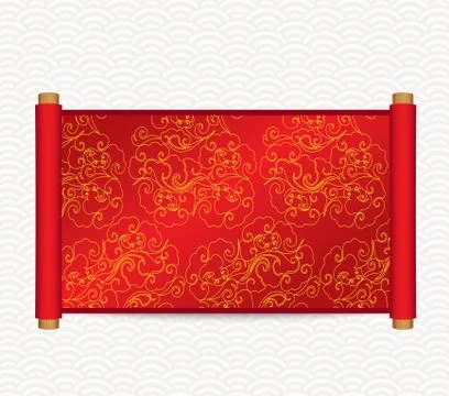 Chinese style scroll vector illustration イラスト素材