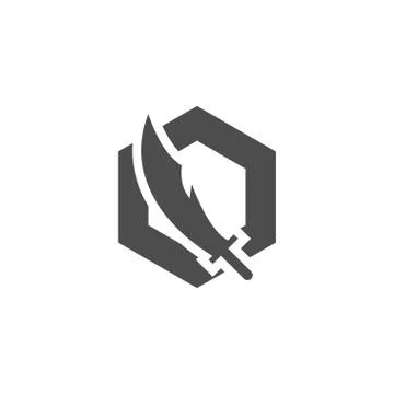 Chinese sword icon vector template Stock Illustration