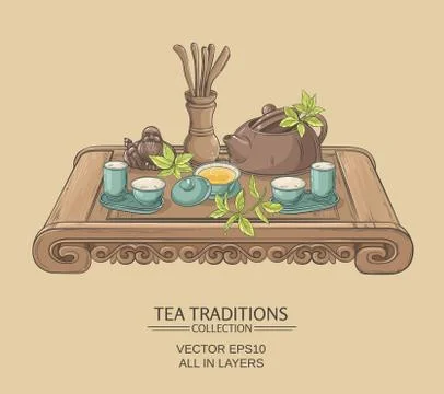 Chinese tea ceremony Illustrazione stock